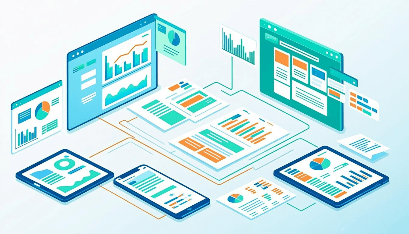 Illustration of the OfficeGX integrated ERP platform dashboard